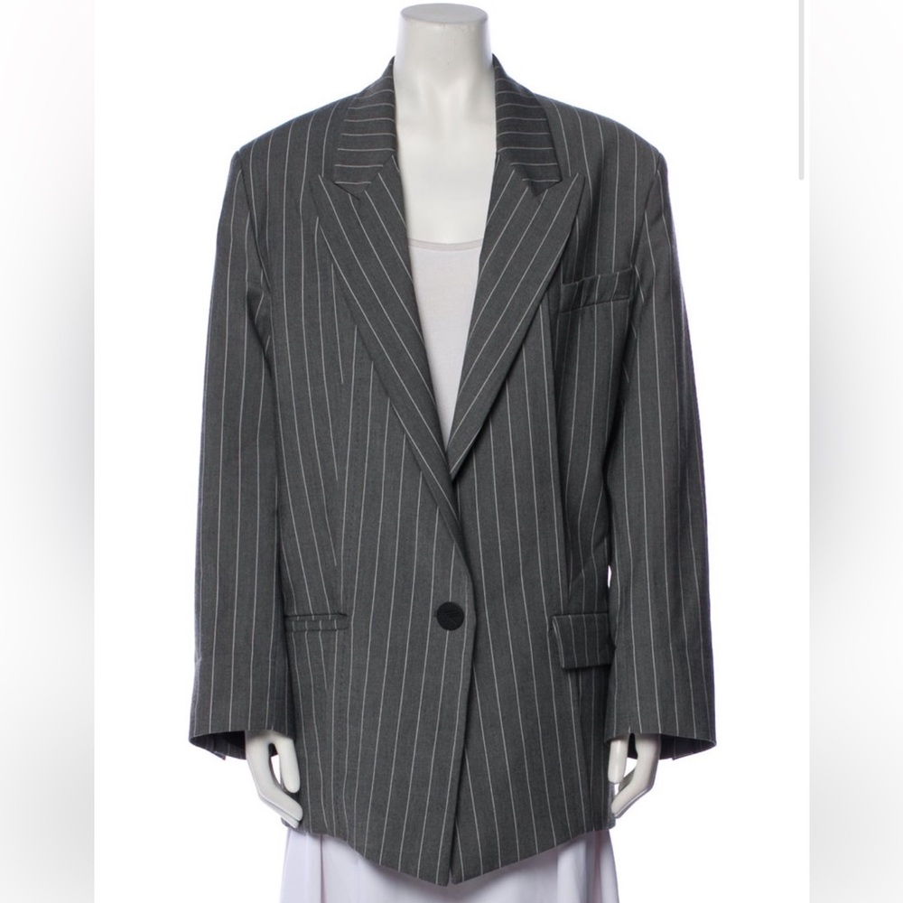 The Attico Gray Pinstripe Blazer